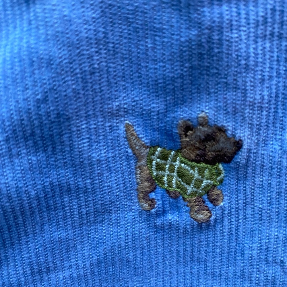 Vintage Mid Rise J Crew Critters Terrier Sky Blue Corduroy Straight Leg Y2K RARE